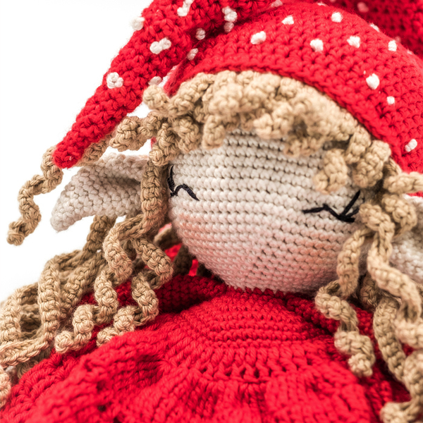 Χειροποίητη πλεκτή κούκλα Ξωτικό των Χριστουγέννων ύψους 25εκ. - crochet, χειροποίητα, amigurumi, δώρα για μωρά, 100% βαμβακερό - 2