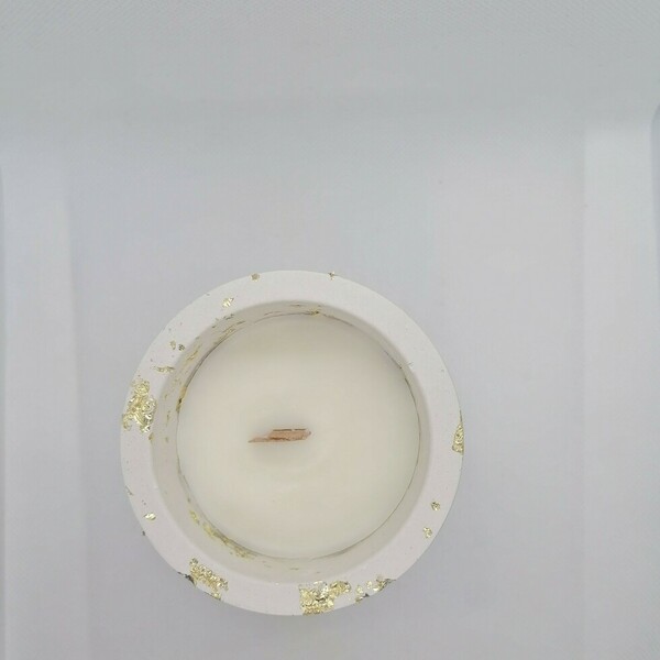 Χειροποίητο κερί σε γύψινο βαζάκι , με ξύλινο φυτίλι - αρωματικά κεριά - 3