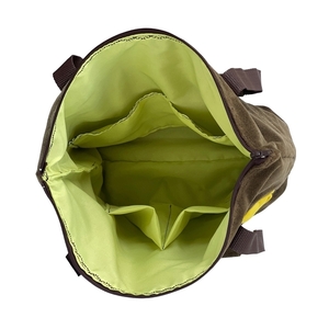Καφέ υφασμάτινη τσάντα tote ώμου/χειρός, με απλικέ λουλούδια - ύφασμα, ώμου, μεγάλες, all day, tote - 3