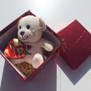 Σετ δώρου Αγίου Βαλεντίνου με αρκουδάκι - ύφασμα, καρδιά, αγ. βαλεντίνου, σετ δώρου, δώρα για γυναίκες - 3
