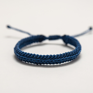 Ανδρικά βραχιόλια Σκούρο Μπλε - Mens Dark Blue Bracelet Macrame - νήμα, μακραμέ, boho, χεριού, αυξομειούμενα - 3