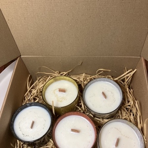 Πακέτο δώρου με πέντε γυάλινα βαζάκια - αρωματικά κεριά