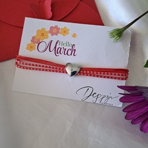 Μαρτάκι πολύσειρα με ατσάλινα στοιχεία - λουλούδι, ατσάλι, μαρτάκια, μαμά και κόρη, χεριού - 3