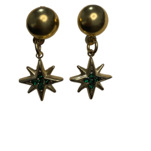 Ατσάλινα σκουλαρίκια αστέρι του βορρά - στρας, μικρά, ατσάλι, κρεμαστά