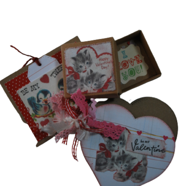 Σετ δώρου Be my valentine (βιβλιαράκι, κάρτα και κουτάκι) - χαρτί, αγ. βαλεντίνου, ευχετήριες κάρτες