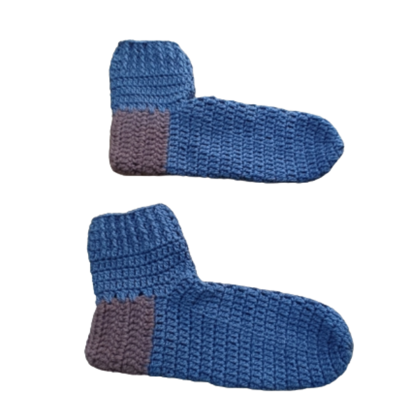 Πλεκτές Αντρικές Κάλτσες Τερλικια Διχρωμα Μπλε - μαλλί