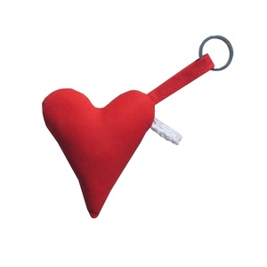 Μπρελόκ υφασμάτινη καρδιά - κόκκινη - ύφασμα, αγ. βαλεντίνου, δώρα για γυναίκες, αυτοκινήτου, σπιτιού
