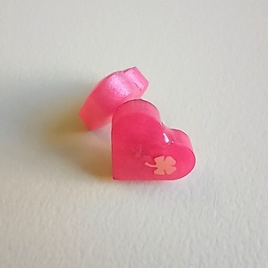 Σκουλαρίκια ρητίνης καρφωτα καρδιές ροζ - γυαλί, καρφωτά, δώρα γενεθλίων, αγ. βαλεντίνου, δώρα για γυναίκες - 4