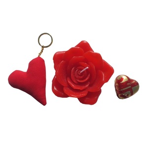 Σετ δώρου Αγίου Βαλεντίνου με αρωματικό κερί τριαντάφυλλο - ύφασμα, καρδιά, αγ. βαλεντίνου, σετ δώρου, δώρα για γυναίκες