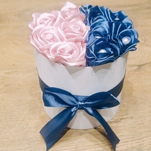 Ξύλινο κουτί με σοκολατάκια κ λουλουδια - ύφασμα, ξύλο, χαρτί, σετ δώρου - 3