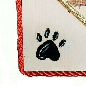 Καδράκι από ξύλο με σκυλάκι και πατουσάκια - πίνακες & κάδρα, σκυλάκι, δώρα για παιδιά, ζωάκια, παιδικά κάδρα - 4