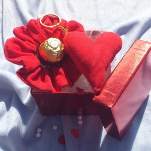 Σετ δώρου Αγίου Βαλεντίνου - κόκκινο - ύφασμα, καρδιά, αγ. βαλεντίνου, σετ δώρου, δώρα για γυναίκες - 2