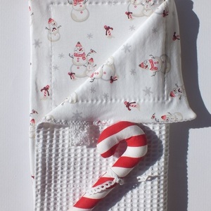 Βρεφική κουβέρτα αγκαλιάς - χιονάνθρωποι - κορίτσι, αγόρι, χειροποίητα, δώρα για μωρά, κουβέρτες - 3
