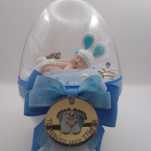 Το Πρώτο μου Πάσχα!"Tiny baby bunny ocean blue" - αγόρι, διακοσμητικά, πρώτο Πάσχα, για μωρά, πρίγκηπες