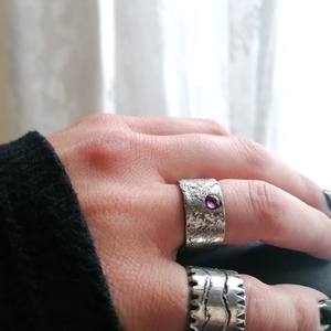 Σεβαλιέ δαχτυλίδι ασημένιο 925 χειροποίητο - chevalier, ασήμι 925, boho, σταθερά - 2