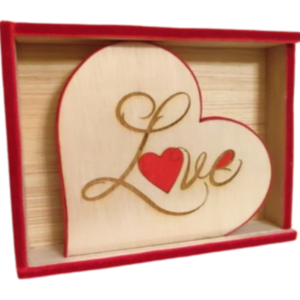 Ξύλινο Διακοσμητικό Κουτί Love 15*17cm - ξύλο, δώρα επετείου, βαλεντίνος, διακοσμητικά, αγ. βαλεντίνου