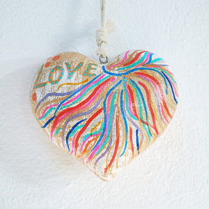Valentines Day - Wood Heart F (Large) - ξύλο, διακοσμητικά