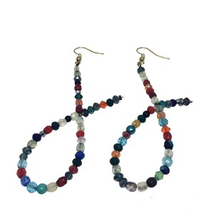 Χρωματιστά σκουλαρίκια με πολύπλευρες πέτρες γυάλινες - ημιπολύτιμες πέτρες, στρας, μικρά, κρεμαστά