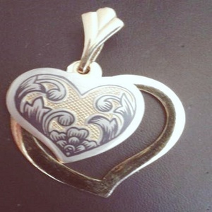 Ασημένιο διπλό κρεμαστό Καρδιά - επιχρυσωμένα, ασήμι 925, καρδιά, κρεμαστά, δώρα αγίου βαλεντίνου - 3