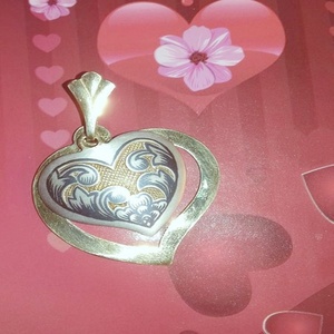 Ασημένιο διπλό κρεμαστό Καρδιά - επιχρυσωμένα, ασήμι 925, καρδιά, κρεμαστά, δώρα αγίου βαλεντίνου - 4