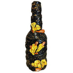 3D Διακοσμητικο μπουκάλι *BUKET* - γυαλί, ρητίνη, σπίτι, πηλός, διακοσμητικά μπουκάλια - 4