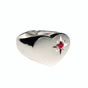 Δαχτυλίδι Ασημένιο χειροποίητο φαρδύ σε σχήμα καρδιάς με κόκκινο ζιργκόν. - ημιπολύτιμες πέτρες, ασήμι 925, καρδιά, romantic, δωρο για επέτειο