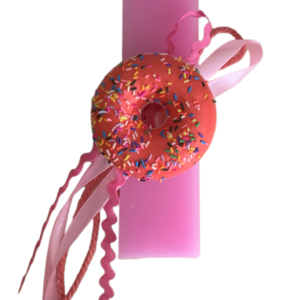 Αρωματική λαμπάδα με ροζ Donut - κορίτσι, λαμπάδες, για ενήλικες, για εφήβους - 2