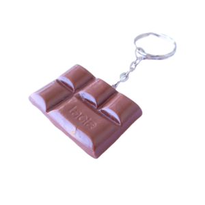 Μπρελόκ σοκολάτα Lacta με πολυμερικό πηλό / μεγάλο / μεταλλικό / Twice Treasured - πηλός, γλυκά, μπρελοκ κλειδιών - 2