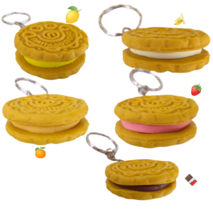 Μπρελόκ μπισκότο Παπαδοπούλου μικρό με πολυμερικό πηλό / μικρό / μεταλλικό / Twice Treasured - πηλός, γλυκά, μπρελοκ κλειδιών - 5