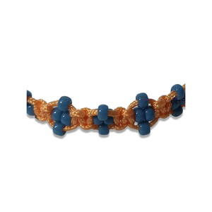 Βραχιόλι Μακραμέ Πορτοκαλί Κορδόνι Μπλε Χάντρες Miyuki - μακραμέ, κορδόνια, χάντρες, χεριού, αυξομειούμενα - 3