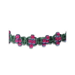 Βραχιόλι Μακραμέ Με Πράσινο Κορδόνι Φούξια Χάντρες Miyuki - μακραμέ, κορδόνια, χάντρες, χεριού, αυξομειούμενα - 3