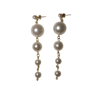 Pearl drops -Σκουλαρίκια μακριά από πέρλες με κούμπωμα από πέρλα - ατσάλι, κρεμαστά, πέρλες, μεγάλα