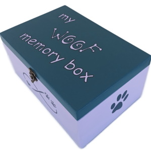 MDF χειροποίητο Woof Memory Box - Μπλε/Λιλά - 30*20*14εκ. - 3