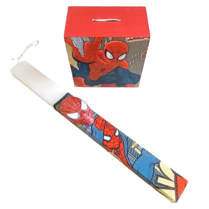 Πασχαλινή λαμπάδα Spiderman και κουμπαράς - αγόρι, λαμπάδες, κουμπαράδες, για παιδιά, για εφήβους