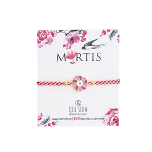 Μαρτάκι Μαργαρίτα Ροζ - επιχρυσωμένα, ορείχαλκος, μαρτάκια, χεριού, αυξομειούμενα - 2