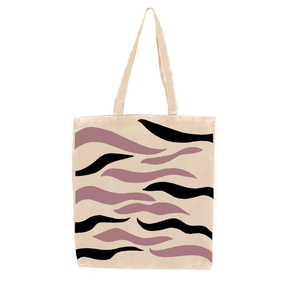 Tote Bag Υφασμάτινη Animal Print Δίχρωμη 48x32 - ύφασμα, animal print, ώμου, tote, πάνινες τσάντες