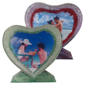 Καρδιά από Υγρό Γυαλί με την φωτογραφία σας σε βάση Διάστασης 15X3X18 cm σε Χρυσό, Ασημί, Μπλε, Πράσινο, Κόκκινο & Μωβ - ρητίνη, δώρα επετείου, δώρα αγίου βαλεντίνου, δώρο γεννεθλίων - 3
