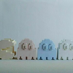 Διακοσμητικό Γλαστράκι PacMan από τσιμέντο 9 cm | Concrete Decor - τσιμέντο, διακοσμητικά - 3