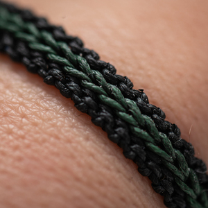 Μακραμέ βραχιόλια ανδρικά μαύρα με σκούρο πράσινο, βραχιόλια γυναίκα - Macrame bracelet mens black with dark green, bracelet womens - νήμα, μακραμέ, boho, χεριού, αυξομειούμενα - 3