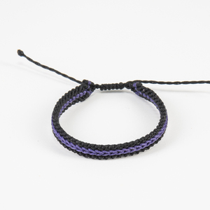 Μακραμέ βραχιόλια ανδρικά μαύρα με μοβ, χειροποίητα βραχιόλια γυναίκα - Macrame bracelet mens black with purple, handmade bracelet womens - νήμα, μακραμέ, boho, χεριού, αυξομειούμενα