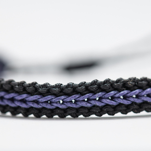 Μακραμέ βραχιόλια ανδρικά μαύρα με μοβ, χειροποίητα βραχιόλια γυναίκα - Macrame bracelet mens black with purple, handmade bracelet womens - νήμα, μακραμέ, boho, χεριού, αυξομειούμενα - 4