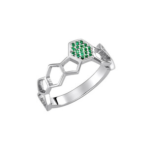 Χειροποίητο δαχτυλίδι με ζιρκόν από ασήμι 925|Green Passion - ασήμι 925, γεωμετρικά σχέδια, βεράκια, σταθερά, επιπλατινωμένα - 3