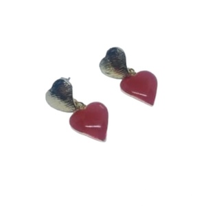 Σκουλαρίκια καρδούλες με σμάλτο - σμάλτος, καρδιά, μικρά, ατσάλι, κρεμαστά