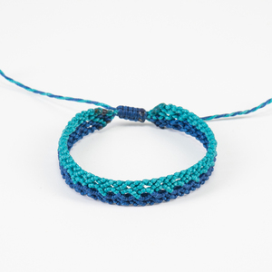 Μακραμέ βραχιόλια γυναίκα μπλε και τυρκουάζ μπλε, χειροποίητα βραχιόλια - Macrame bracelet womens blue and turquoise blue, handmade bracelet - νήμα, μακραμέ, boho, χεριού, αυξομειούμενα