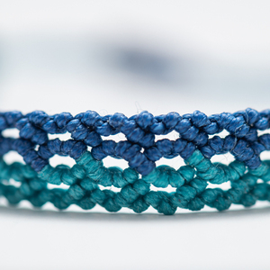 Μακραμέ βραχιόλια γυναίκα μπλε και τυρκουάζ μπλε, χειροποίητα βραχιόλια - Macrame bracelet womens blue and turquoise blue, handmade bracelet - νήμα, μακραμέ, boho, χεριού, αυξομειούμενα - 4