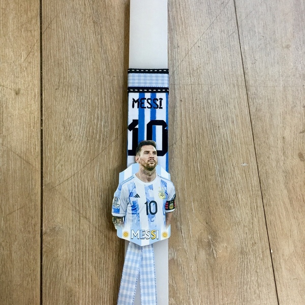 Λαμπάδα πλακέ με ποδοσφαιριστή (Messi) - μαγνητάκι - αγόρι, λαμπάδες, για ενήλικες, για εφήβους, σπορ και ομάδες - 5