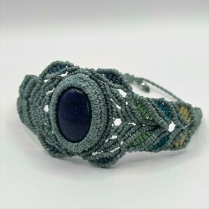 Ocean Bracelet - ημιπολύτιμες πέτρες, μακραμέ, boho, χεριού, αυξομειούμενα - 2