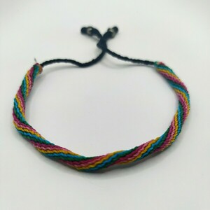Rainbow Bracelet - μακραμέ, κορδόνια, boho, χεριού, αυξομειούμενα