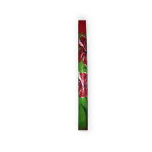 κόκκινος ιβίσκος/ λαμπάδα/ κύλινδρος/ 40 εκ./ κόκκινο κερί/ ζωγραφισμένη - λουλούδια, λαμπάδες, για παιδιά, για ενήλικες, για εφήβους - 4