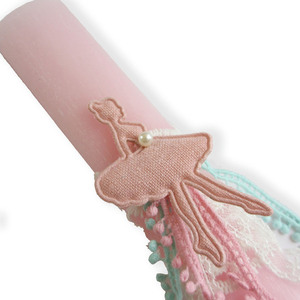 Αρωματική λαμπάδα oval ξυστή "μπαλαρίνα" - ροζ, 20cm - κορίτσι, λαμπάδες, για ενήλικες, για εφήβους - 3